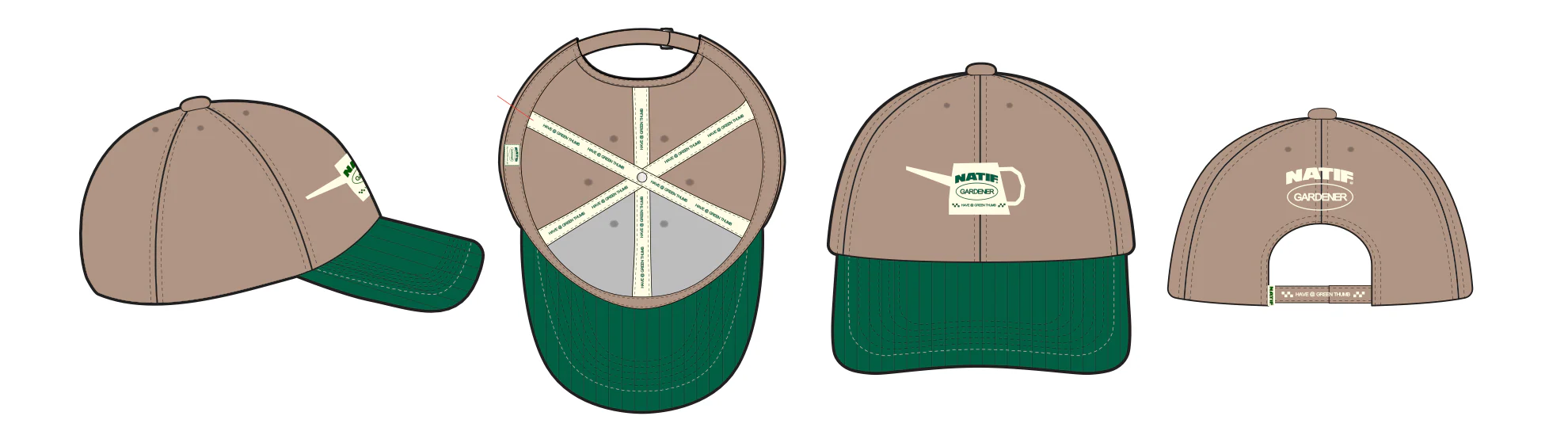 Casquette 6 panneaux Gardener